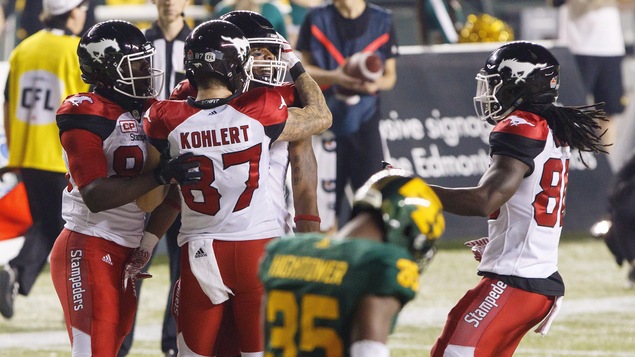 Le touché de Marquay McDaniel à la dernière minute du quatrième quart a offert aux Stampeders de Calgary une septième victoire de suite. Le touché de Marquay McDaniel à la dernière minute du quatrième quart a offert aux Stampeders de Calgary une septième victoire de suite.