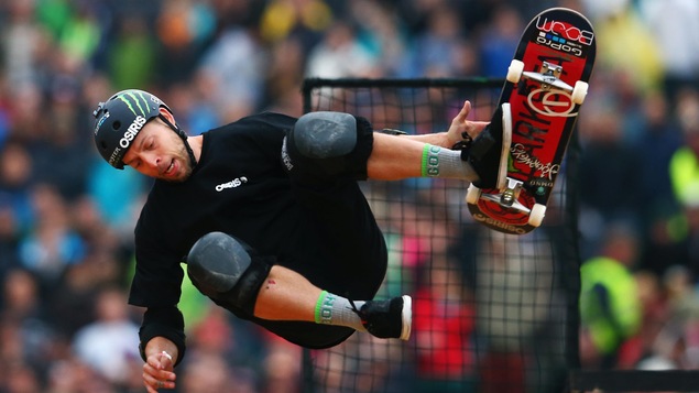 Le planchiste Pierre-Luc Gagnon en action aux X Games à Munich, en Allemagne