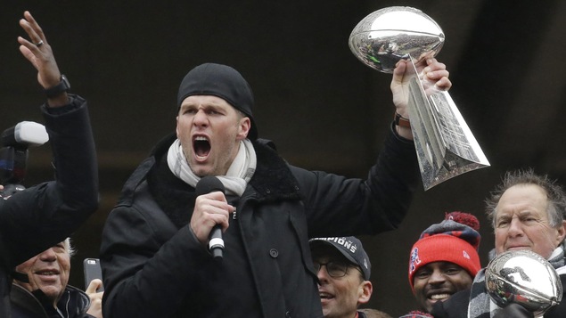 Tom Brady au défilé de la victoire des Patriots Tom Brady au défilé de la victoire des Patriots