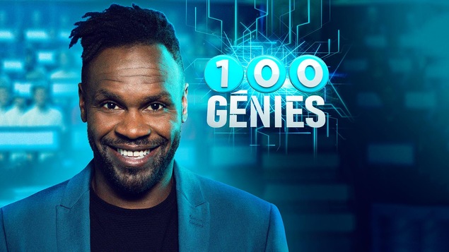 Pierre-Yves Lord et le logo 100 génies en arrière plan.