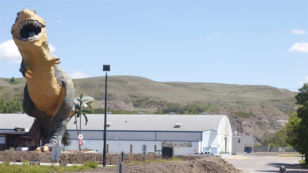 La réplique d'un dinosaure à Drumheller, en Alberta