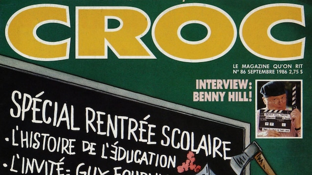 Une partie de la page couverture du magazine <em>Croc</em> en 1986.