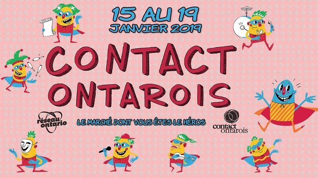 Bannière rose aux couleurs de Contact Ontarois
