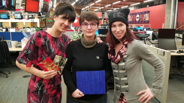 Les artistes Aurélia Bizouart, Catherine Tableau, et Chantal Cardina