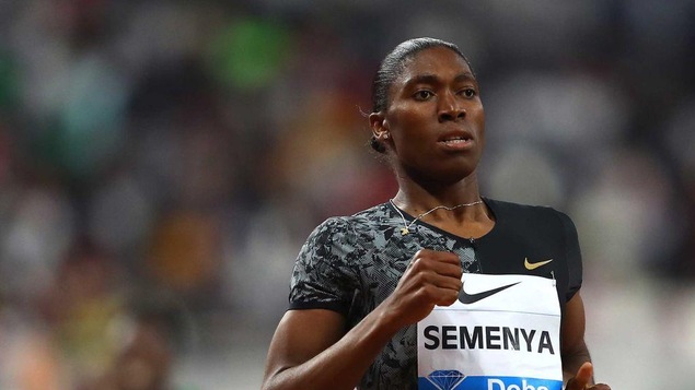 L'athlète sud-africaine Caster Semenya en pleine course.