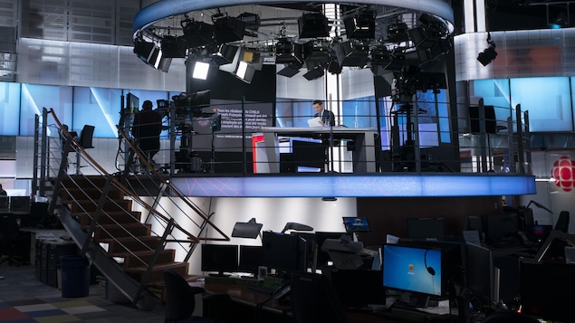Le plateau télévision du centre de l'information.