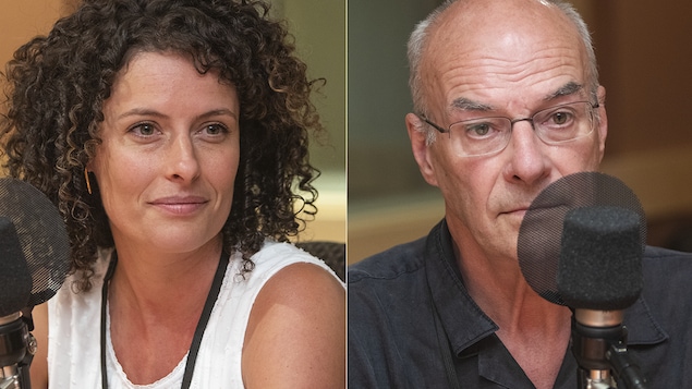 Ariane Paré Le Gal et Gérald Le Gal au micro de Stéphan Bureau.