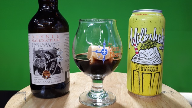 Pour sa chronique L'heure de l'apéro, Émile Cardinal de Bières Dépôt au Vent du Nord - Rock Forest, nous présente deux bières tout en contraste, partageant pourtant un ingrédient spécial : le lactose!
Le Milkshake NEIPA, de la Microbrasserie le Bockale de Drummondville et la Double Malédiction, de la Microbrasserie Saint-Bock de Montréal.