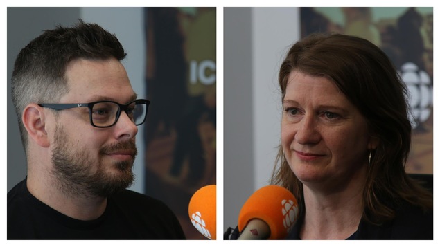 Catherine Dallaire, Violon solo par intérim et Dave Massicotte, directeur de création et cofondateur de Noctura