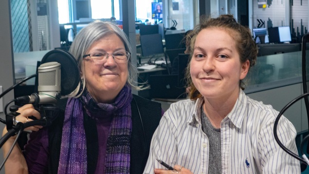 denise truax et Maude Bourassa Francoeur en studio à Radio-Canada Sudbury