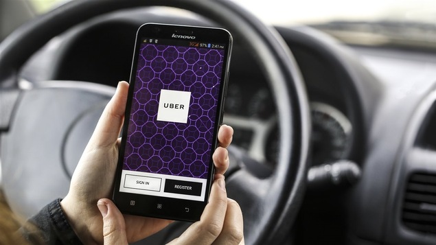 L'application mobile du service de transport par taxi Uber