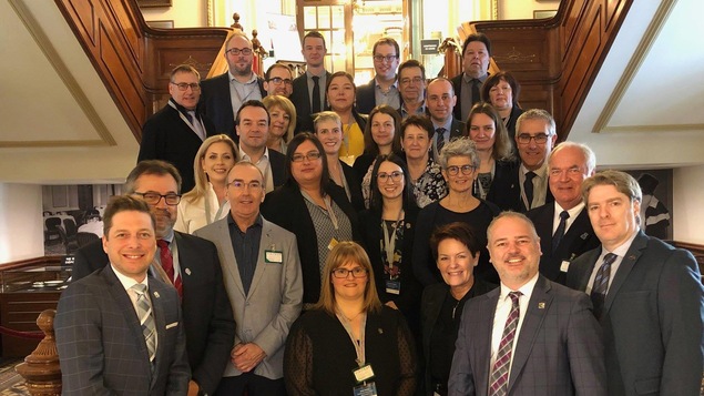 Délégation d'élus et de représentants de la Manicouagan à l'Assemblée Nationale (Québec)