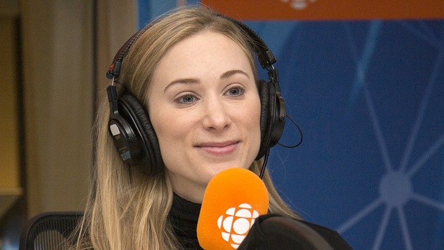 Joannie Rochette au studio 17 de Radio-Canada, à Montréal, le 21 janvier 2018