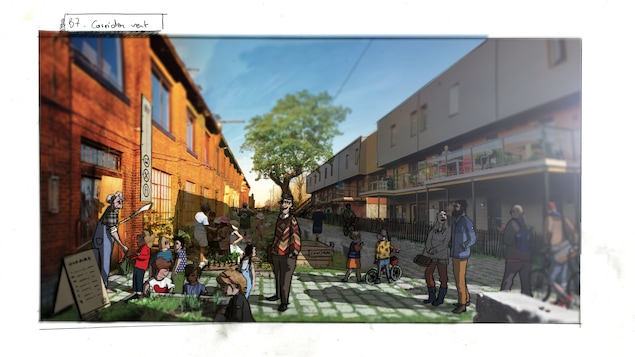 Maquette du projet des Ateliers 7 à Nous, dans le Bâtiment 7 dans le quartier Pointe-Saint-Charles.