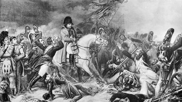 La retraite de Napoléon à la bataille de Waterloo, telle qu'illustrée par le peinte Steuben