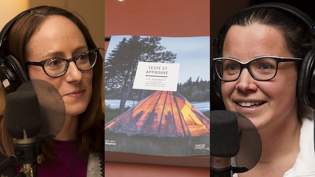 Montage présentant, à gauche, Marie-Julie Gagnon, et, à droite, Pascale Langlois. Une photo ddu livre se trouve entre les deux.