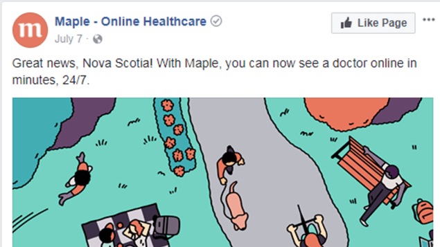 Maple utilise les médias sociaux pour attirer des clients.
