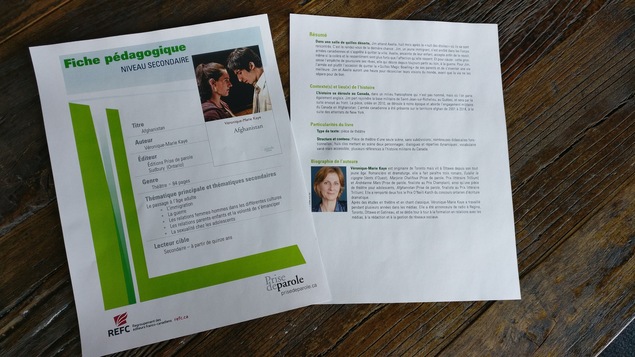 Quelques pages d'un fiche pédagogique de la maison d'édition Prise de parole.