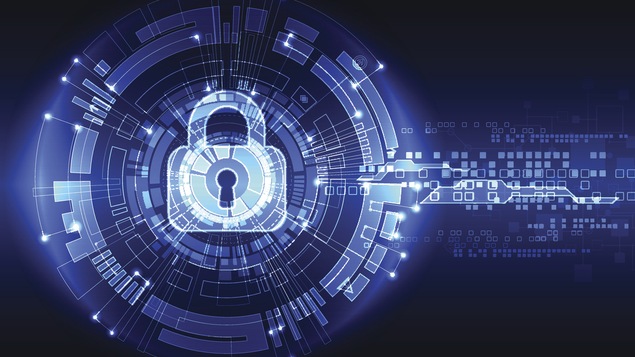 Serrure sur fond de protecteur. encodage et data
