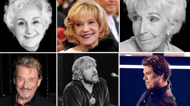 Quelques-uns des grands disparus de 2017 : Nicole Leblanc, Jeanne Moreau, Janine Sutto, Johnny Hallyday, Tex Lecor et Patrick Bourgeois