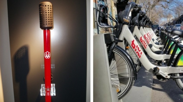 La flamme olympique de Montréal et les bixis sont l'oeuvre de Michel Dallaire.