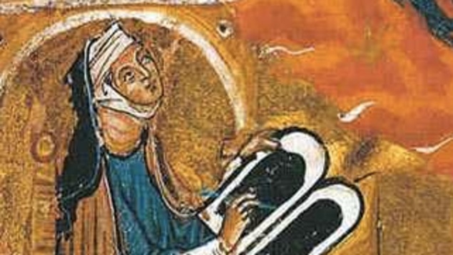 Enluminure de Hildegarde de Bingen, datant du 12e siècle.