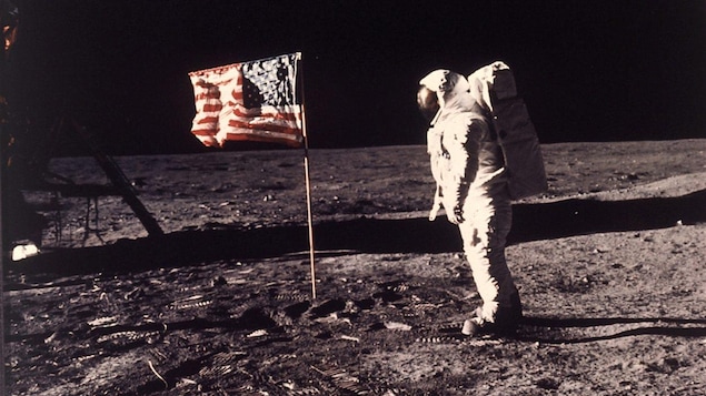 Buzz Aldrin, photographié par Neil Armstrong, le 20 juillet 1969.