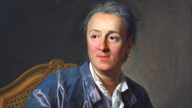 Un portrait représente un homme qui regarde au loin et qui fait s'apprête à écrire.