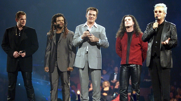Garou, Luck Mervil, Daniel Lavoie et Bruno Pelletier et Luc Plamondon, le 31 décembre 1999