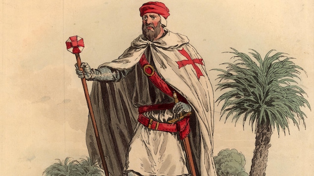 Illustration d’un soldat portant l’uniforme de l’Ordre du Temple, en 1309.