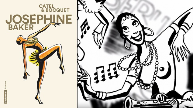 La couverture de Joséphine Baker et une image tirée de la bande dessinée.