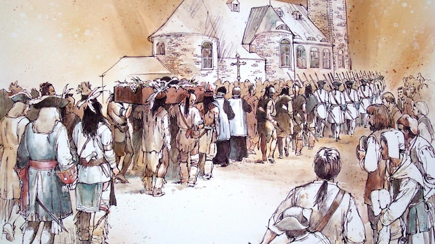 Les funérailles du chef huron-wendat Kondiaronk en 1701