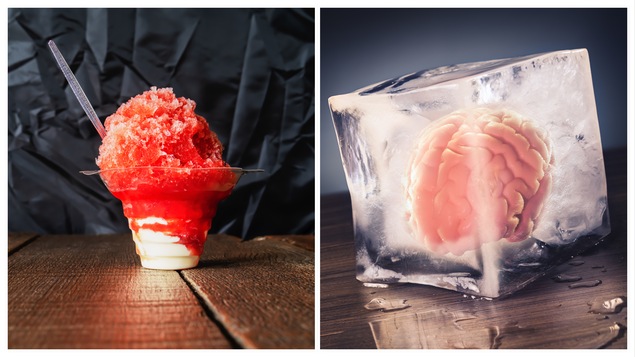 Une slush et un cerveau dans un glaçon.
