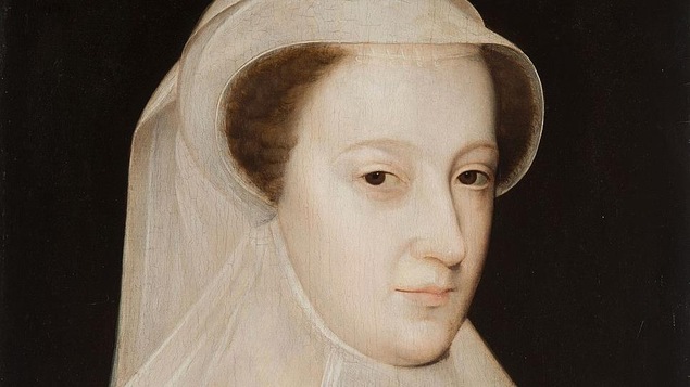 Un tableau montrant une dame qui porte un chapeau et un voile blancs.