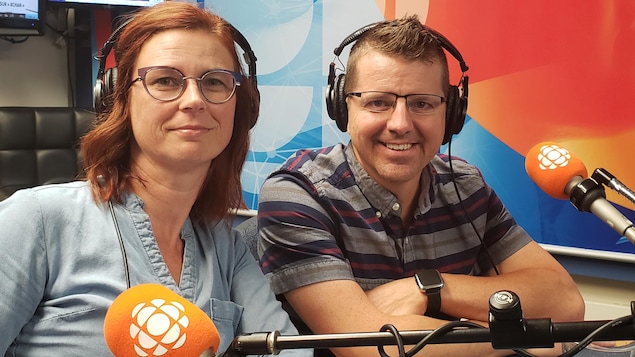 Maryse Gagnon et Dominick Béland en studio