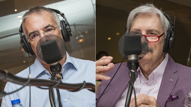 André Lacroix et Marc Laurendeau au micro de Catherine Perrin