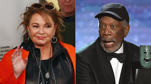 Roseanne Barr et Morgan Freeman