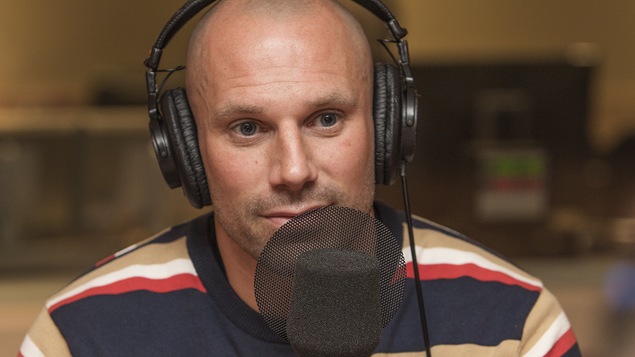 Étienne Boulay au micro de Catherine Perrin.