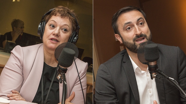 Suzanne Brissette et Didider Jutras-Aswad au micro de Catherine Perrin
