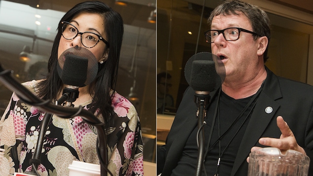 Cathy Wong et Jacques Létourneau au micro de Catherine Perrin