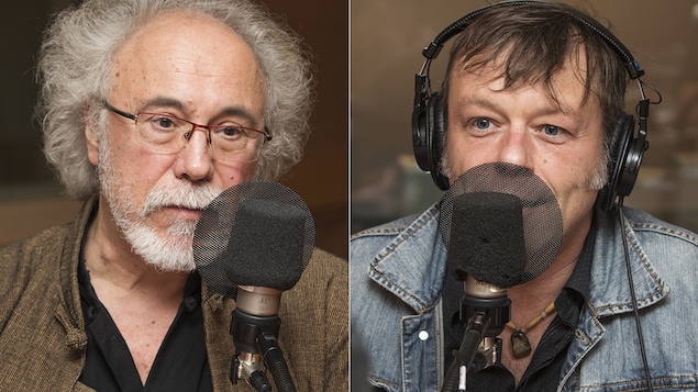 Jean-Pierre Charbonneau et Daniel Boucher au micro de Catherine Perrin.