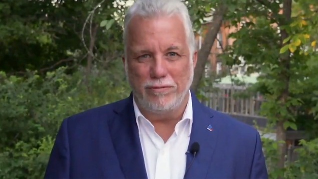 Le premier ministre sortant Philippe Couillard dans une publicité du Parti libéral du Québec pour la campagne électorale provinciale 2018.