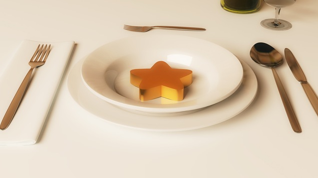 Une étoile dans une assiette représente la pression que représente la critique gastronomique pour un restaurant.