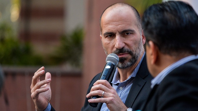 Dara Khosrowshahi lors d'une visite en Inde, en février 2018.