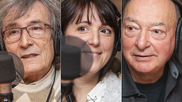 Patrice Dauzet, Myriam Gélinas et Pierre Gingras au micro de Catherine Perrin.