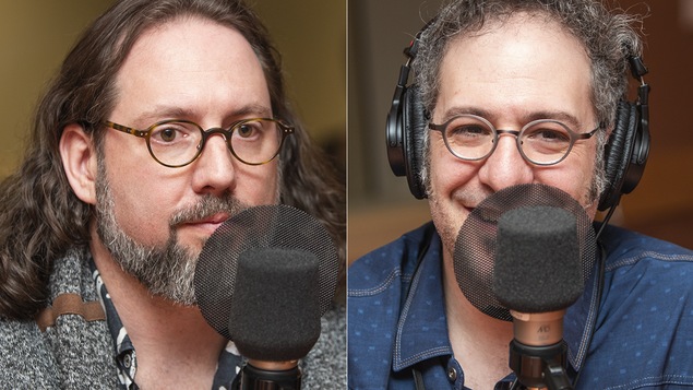 Olivier Demers et Nicolas Boulerice au micro de Catherine Perrin.