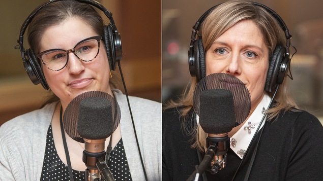 Stéphanie Deslauriers et Nadia Gagnier au micro de Catherine Perrin.