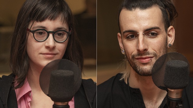 Alice Dorval et Julien Beauseigle au micro de Catherine Perrin.