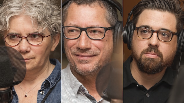 Claire Durand, René Gélinas et Stéphane Mailhiot au micro de Catherine Perrin.