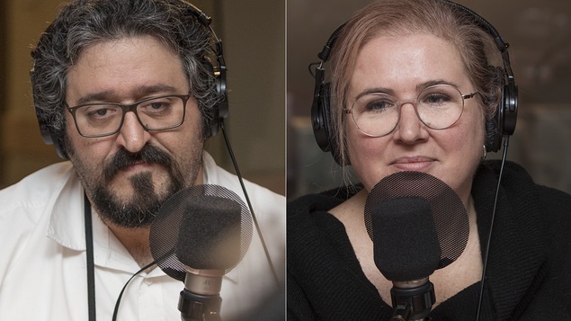 Ghassan El Baalbaki et Nadia Seraiocco au micro de Catherine Perrin.